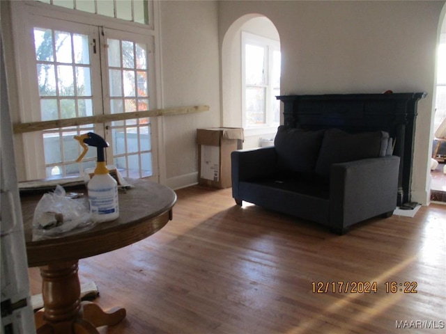 interior space with wood-type flooring