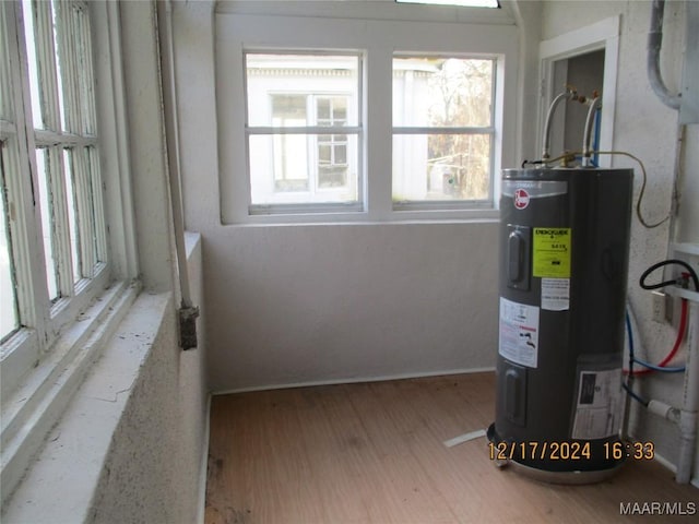 utility room with water heater