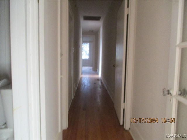 hall featuring dark hardwood / wood-style flooring