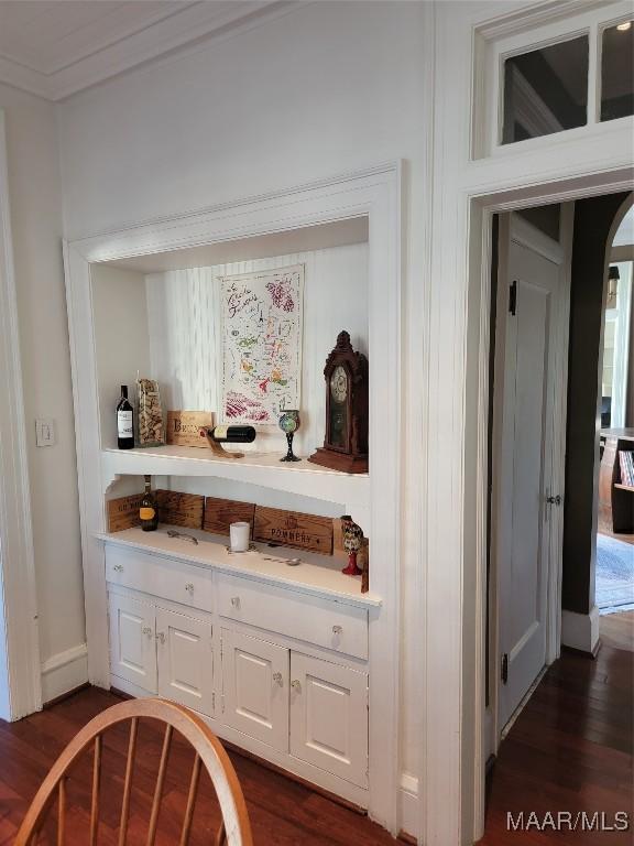835 Park Ave, Montgomery, AL 36106 - bar with white cabinetry and dark wood-type flooring
