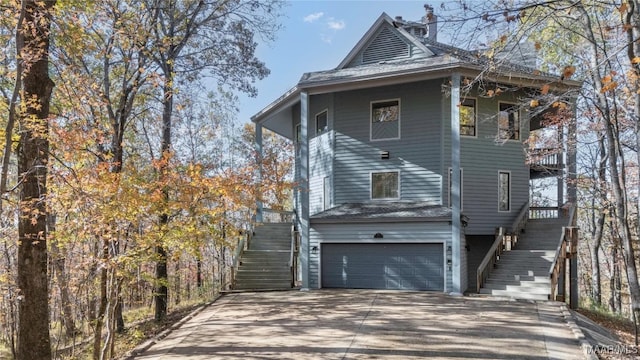 view of front of home with a garage