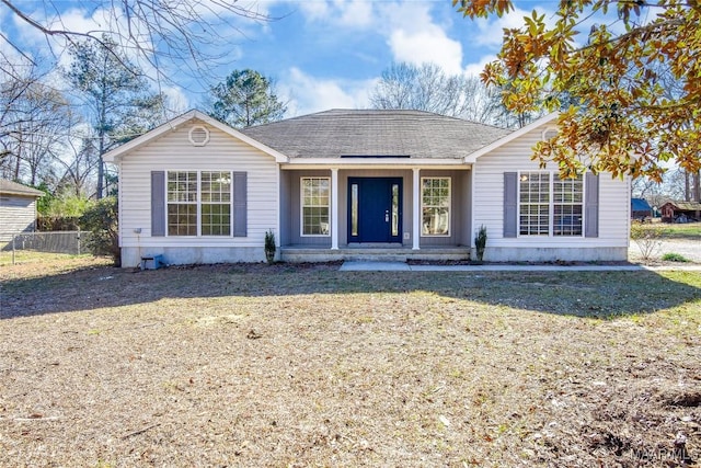 view of single story home