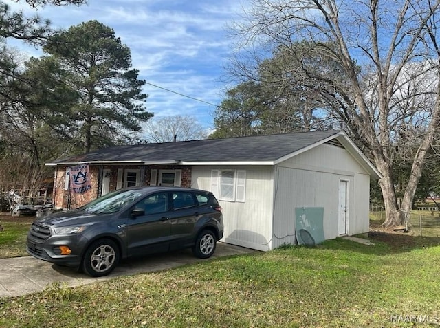 view of property exterior featuring a yard