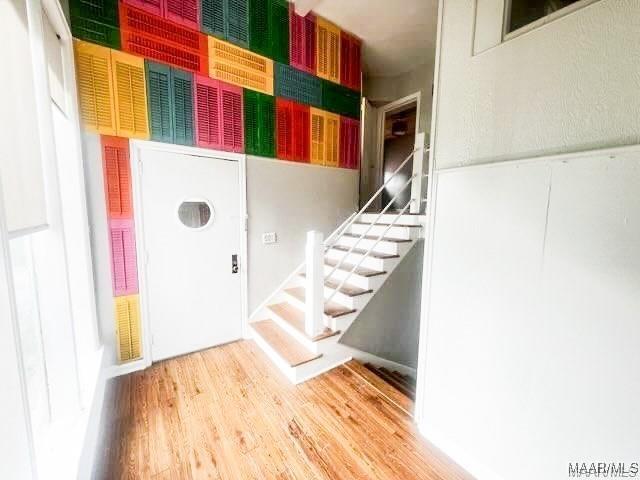 interior space with hardwood / wood-style floors