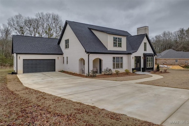 view of front of house with a garage