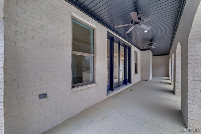 view of patio / terrace with ceiling fan