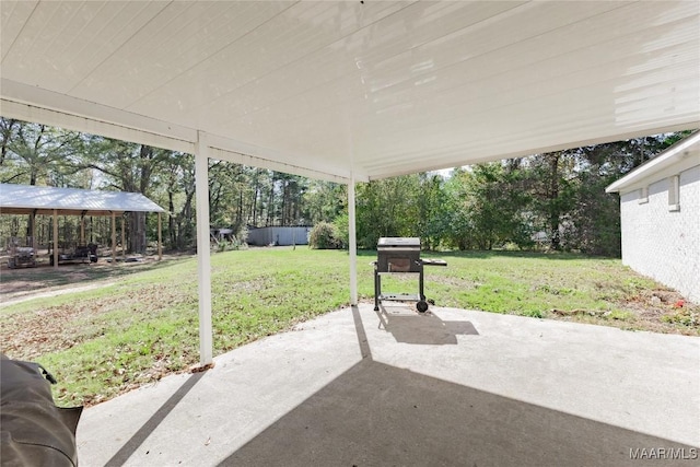 view of patio featuring a gazebo