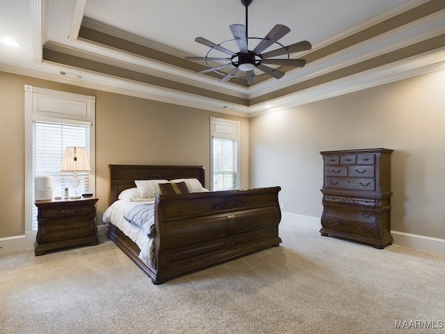 8513 Rockbridge Cir, Montgomery, AL 36116 - bedroom with a raised ceiling, crown molding, carpet, and baseboards