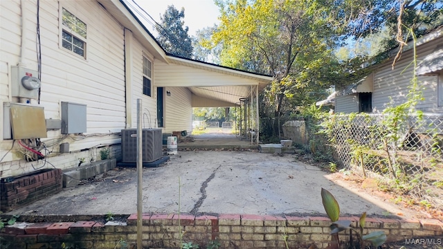 view of patio featuring central AC