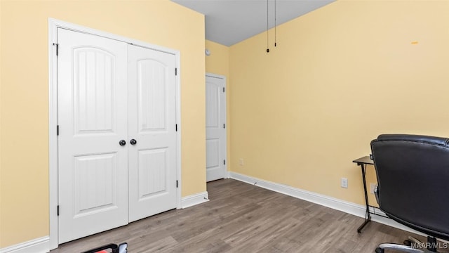 office featuring light hardwood / wood-style flooring