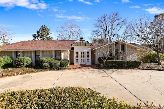 view of front of house with french doors