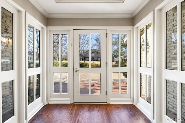 unfurnished sunroom with french doors