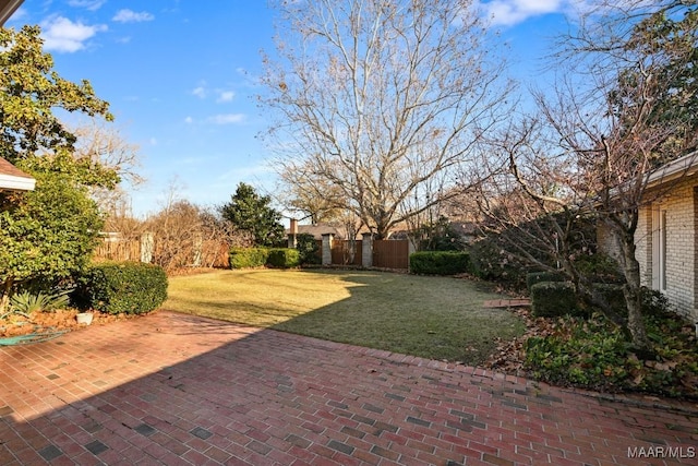 view of yard with a patio