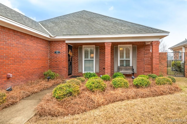 entrance to property with covered porch