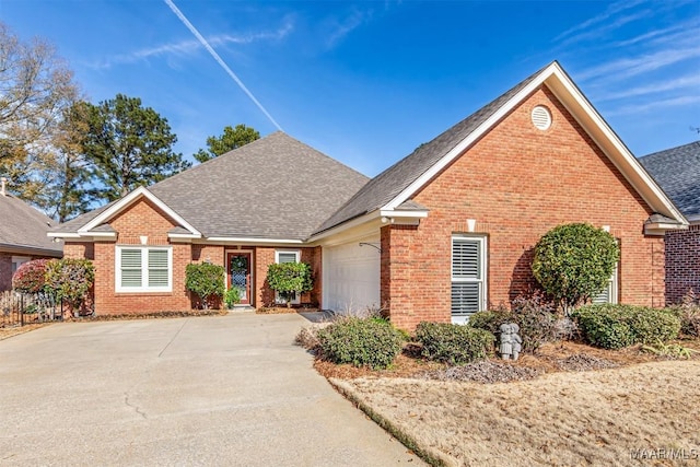 view of front of house with a garage