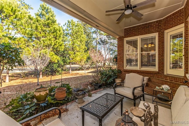 view of patio / terrace with ceiling fan