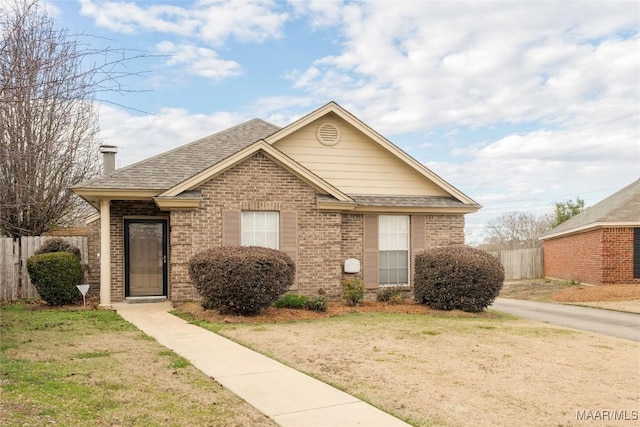 bungalow with a front lawn