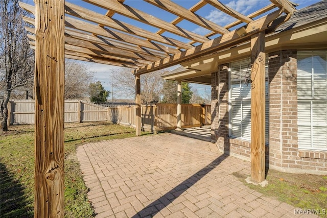 view of patio with a pergola