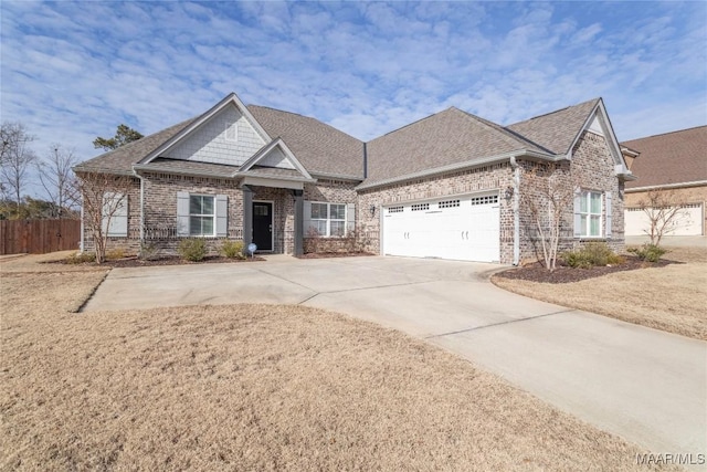 view of front facade with a garage