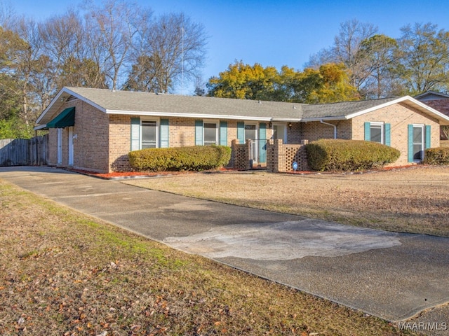 view of single story home