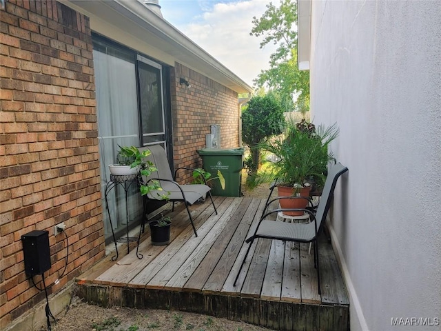 wooden balcony featuring a wooden deck