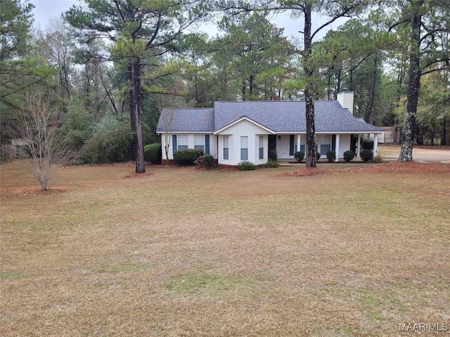 ranch-style house with a front yard