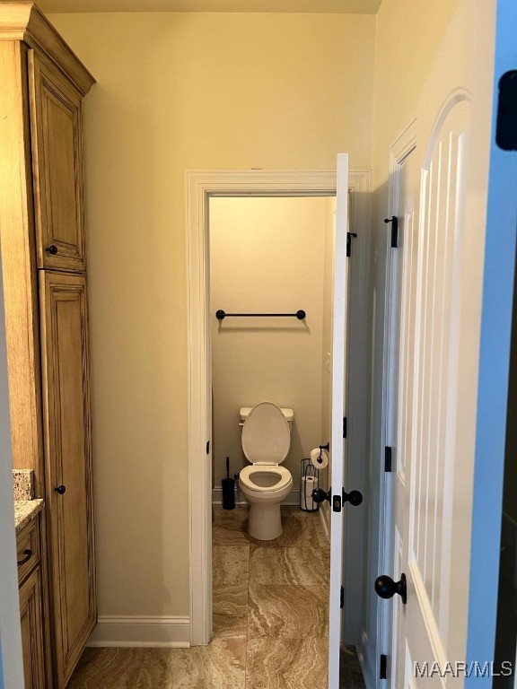 bathroom with toilet and vanity