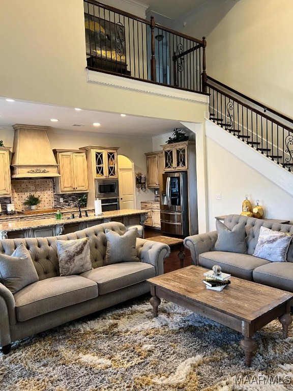 living room featuring hardwood / wood-style flooring