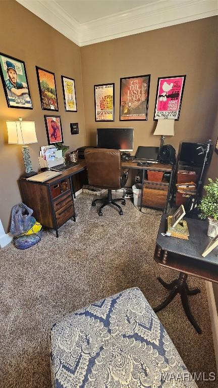 137 Scott Ln, Prattville, AL 36066 - carpeted office featuring ornamental molding
