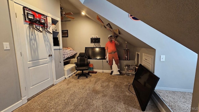 137 Scott Ln, Prattville, AL 36066 - office space with carpet, ceiling fan, and lofted ceiling