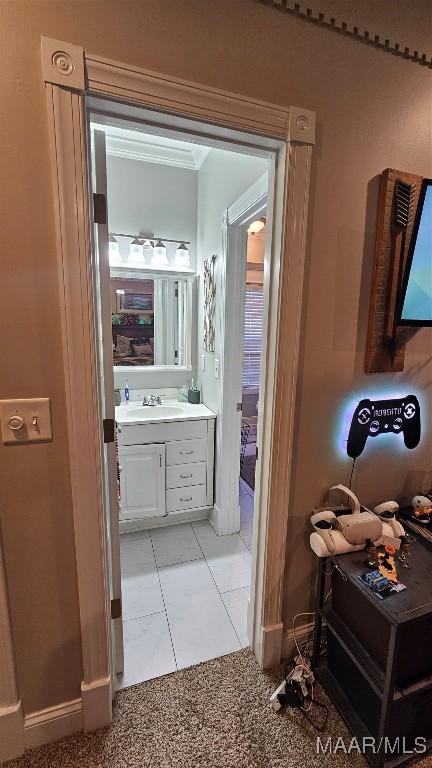 137 Scott Ln, Prattville, AL 36066 - bathroom with vanity and tile patterned floors