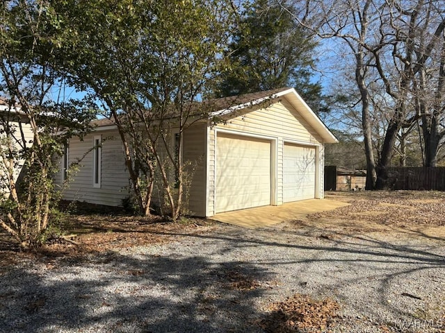 view of garage