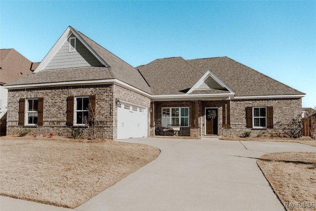 view of front of property featuring a garage