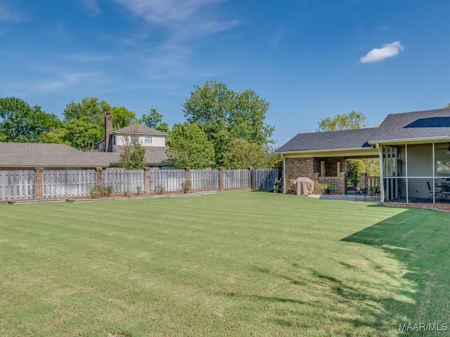 view of yard with a patio area