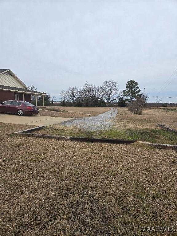 view of yard featuring a carport