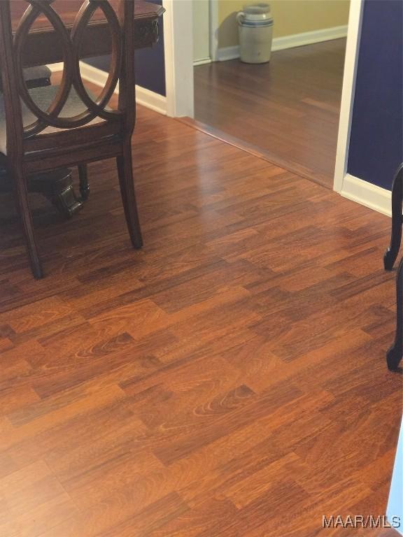 interior space with hardwood / wood-style flooring