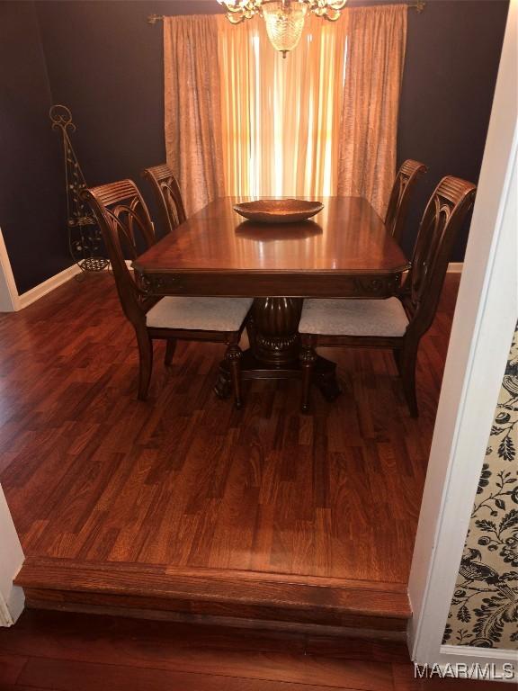 3601 Richardson Rd S, Hope Hull, AL 36043 - dining room with a chandelier and wood finished floors