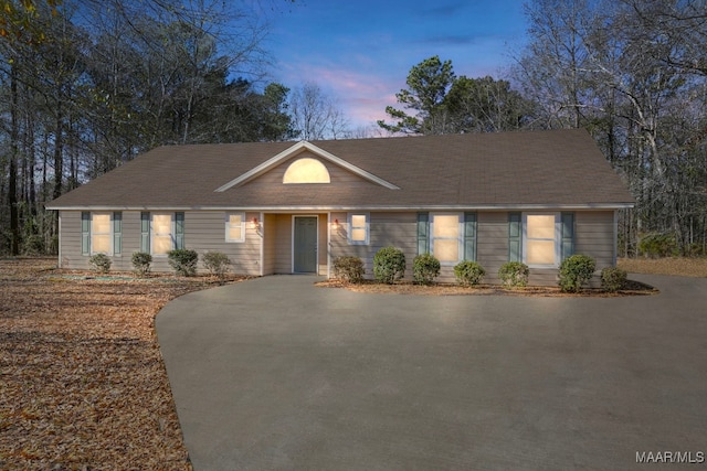 view of ranch-style house