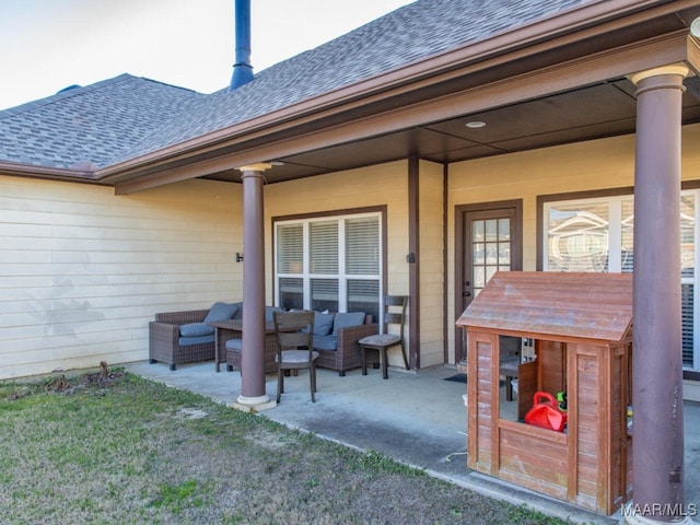 view of patio with outdoor lounge area