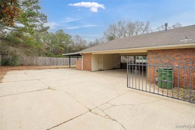 view of patio featuring a carport