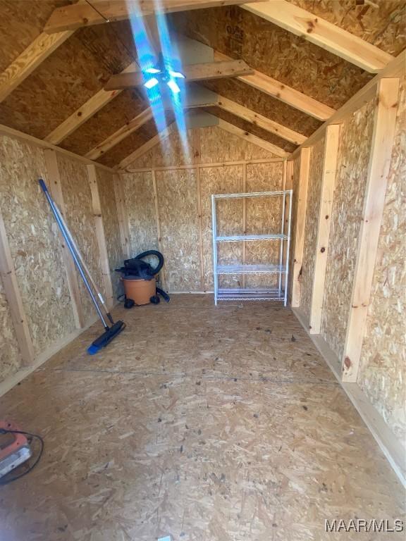 storage area with ceiling fan