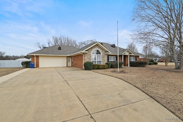 ranch-style house featuring a garage