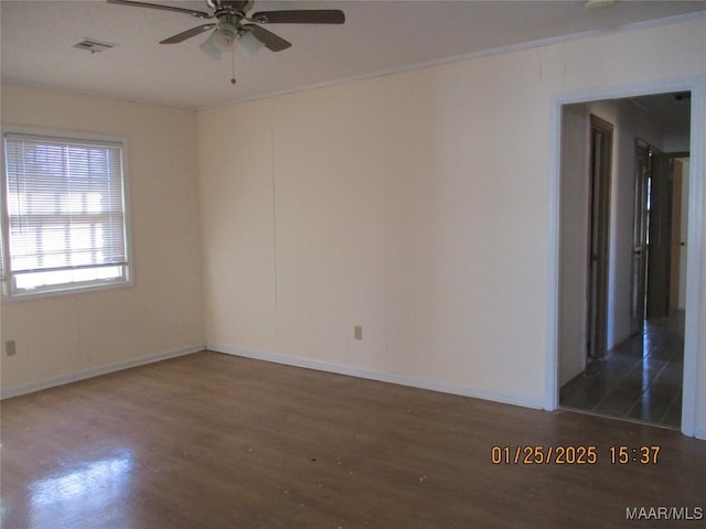 spare room featuring ceiling fan