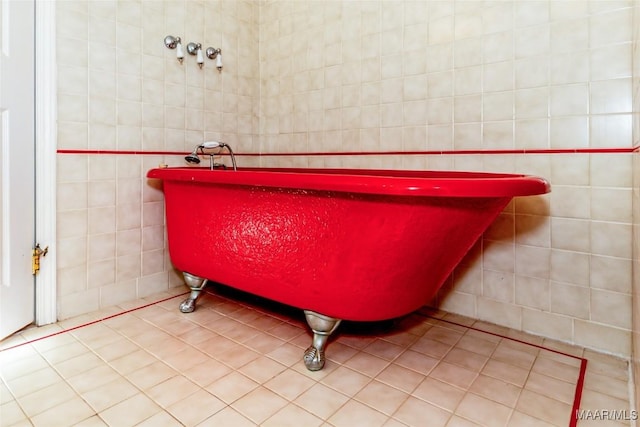 misc room with tile patterned flooring