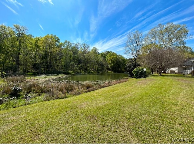 view of yard featuring a water view