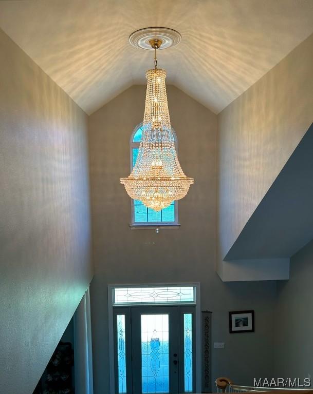 details featuring a notable chandelier