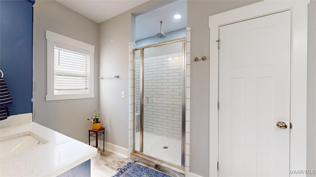 bathroom with walk in shower