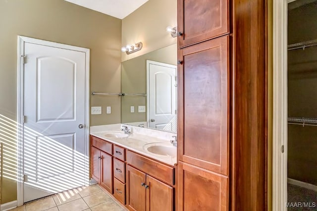 bathroom featuring vanity and tile patterned floors