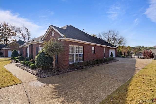 view of home's exterior with a garage