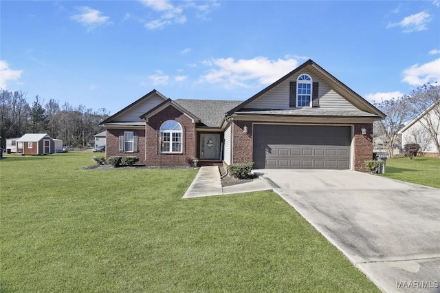 view of front of home with a front lawn